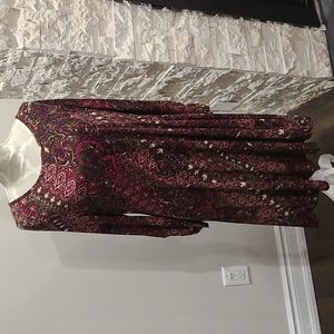 NWT Nina Leonard floral paisley pattern dress